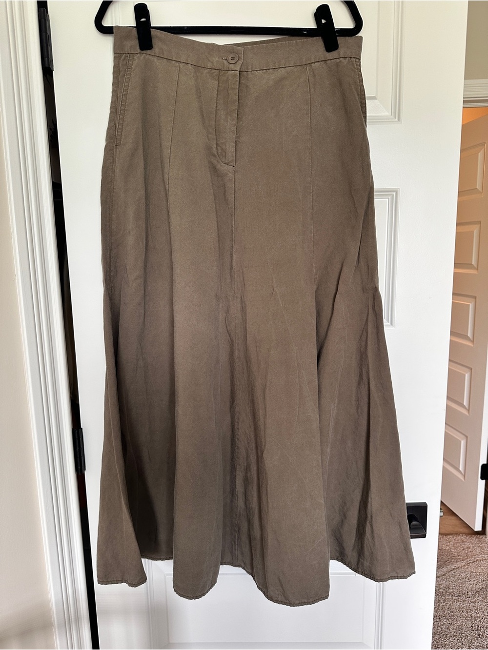 Zara Brown A-Line Midi Skirt